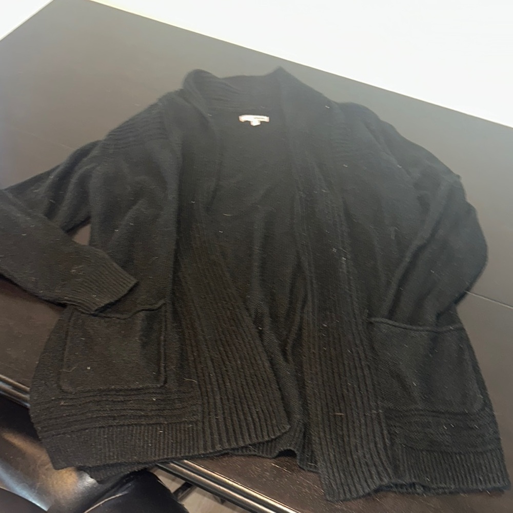 Black Open Front Cardigan